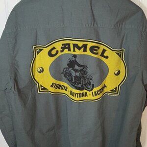 Joe Camel XL Collared Long Sleeve Button Up Sturgis Daytona Laconia Sturgis NOS
